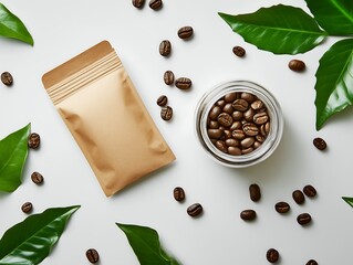 Coffee Beans Packaging Mockup Sustainable, Natural Brand Branding