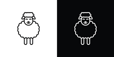 Sheep icon. linear style sign for mobile concept and web design.