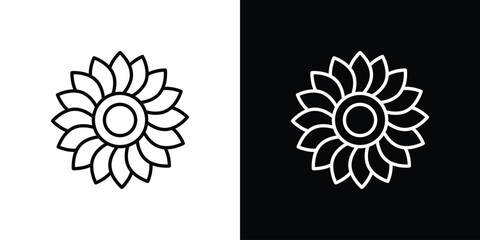 Sunflower icon. linear style sign for mobile concept and web design.