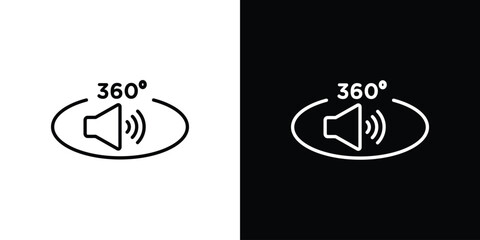 Surround sound icon. linear style sign for mobile concept and web design.