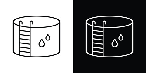 Water tank icon. linear style sign for mobile concept and web design.
