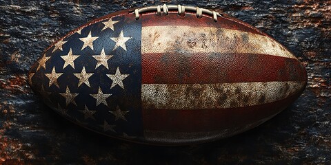 Worn American Flag Football.