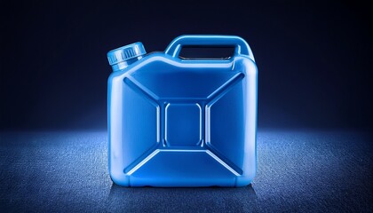 modern blue canister on a dark surface