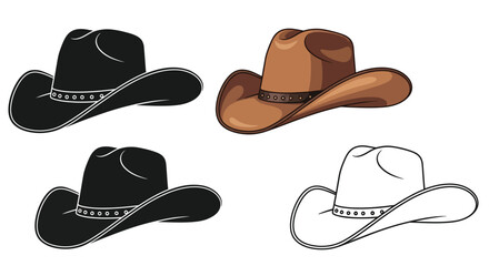 Cowboy Hat Collection Illustration