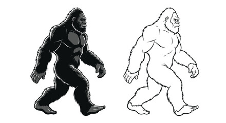 Fototapeta premium Bigfoot Creature Illustration