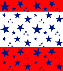 Wide Stripe with Stars Patriotic Seamless Repeat