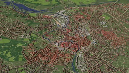 Fototapeta premium 3D illustration of city and urban in Norwich England