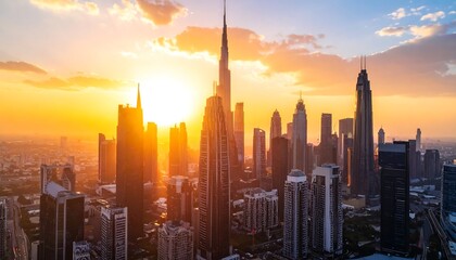 Fototapeta premium City skyline at sunset (7)