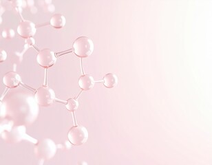 Abstract Molecule and Atom Structure Model   Science, Medical Background, Skincare Te  