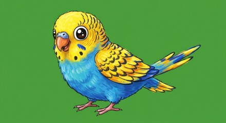 Cute Yellow and Blue Budgie