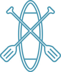 Adventure awaits with this sleek canoe and paddle icon, perfect for outdoor branding.
