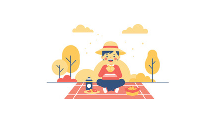 Joyful Picnic In The Park With Delicious Snacks And Refreshing Drink