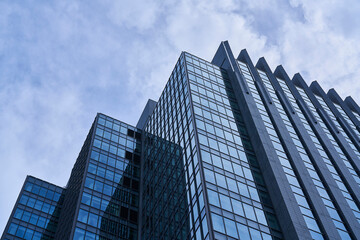 Obraz premium 大聖堂と摩天楼、石とガラスの対話