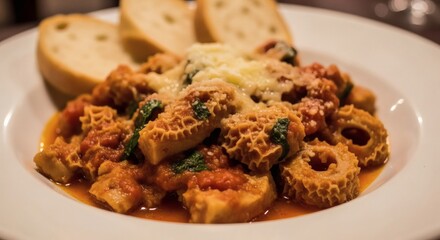 Authentic Italian Tripe in Tomato Sauce (Trippa alla Romana) with Crusty Bread