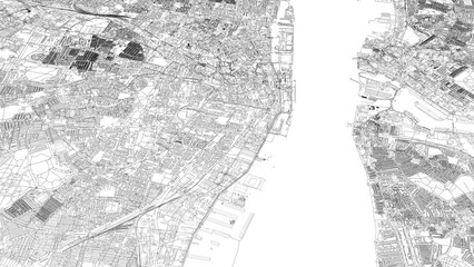 Obraz premium 3D illustration of city and urban in Liverpool England