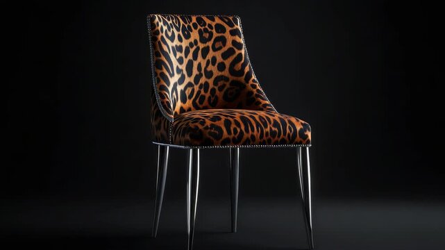 Vibrant leopard print modern chair for home or office decor. Limited edition statement piece with a luxurious feel and unique design.