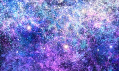Colorful Starfield and Nebula in Deep Space
