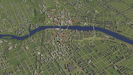 3D illustration of city and urban in Rockford Illinois USA