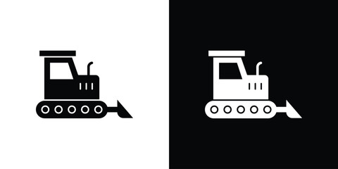 Bulldozer icon elements vector illustration. flat style sign vector.