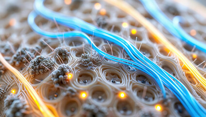 Microscopic Cellular Structure with Fiber Optic Cables