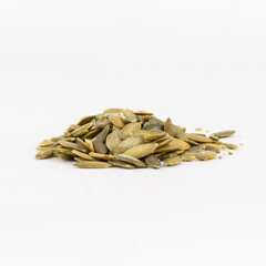 sunflower seeds on white background