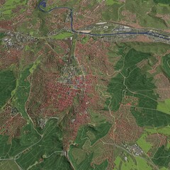 Fototapeta premium 3D illustration of city and urban in Stuttgart Germany