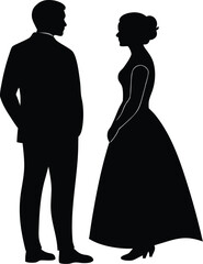 Silhouette of Bride and Groom
