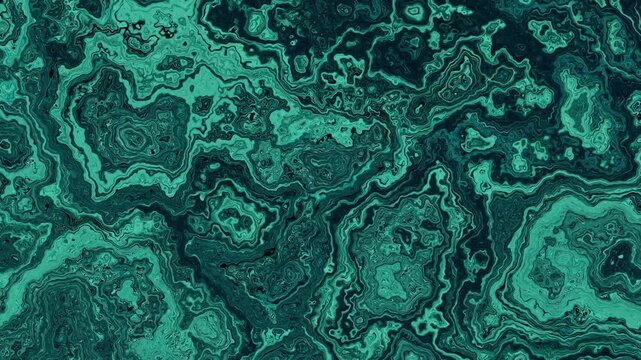 Swirls of marble. Liquid marble texture. Marble ink colorful. Fluid art. Loop footage. Abstract malachite emerald green marble texture. Deep