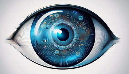 iris scanner retina biometric scanner iris recognition device security eye scanner white background image