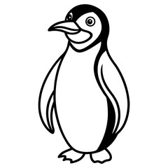 Fototapeta premium Vector art of a delightful penguin stands gracefully, isolated on white background, its sleek design capturing the essence of the antarctic