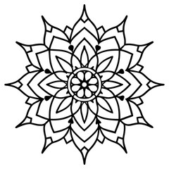 Vector art of the intricate floral mandala design offers a calming and meditative visual experience isolated on white background