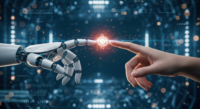 Convergence of human ingenuity and technological advancement showcasing interconnectedness