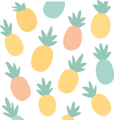 Cheerful Pastel Pineapple Pattern Design.