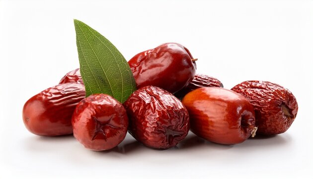 jujube fruit ziziphus jujuba red date fruit chinese jujube white background image