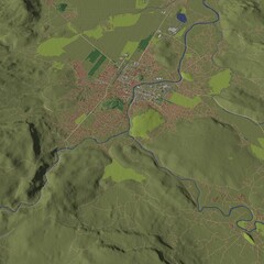 3D illustration of city and urban in Podgorica Montenegro