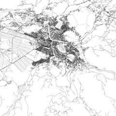 Obraz premium 3D illustration of city and urban in Podgorica Montenegro