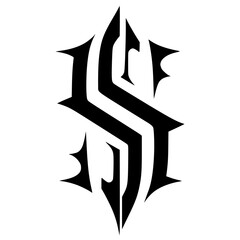 Silhouette design of the letter S
