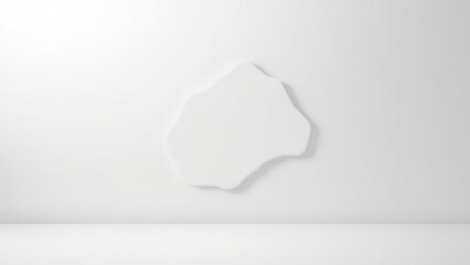 Abstract white organic shape on minimal background
