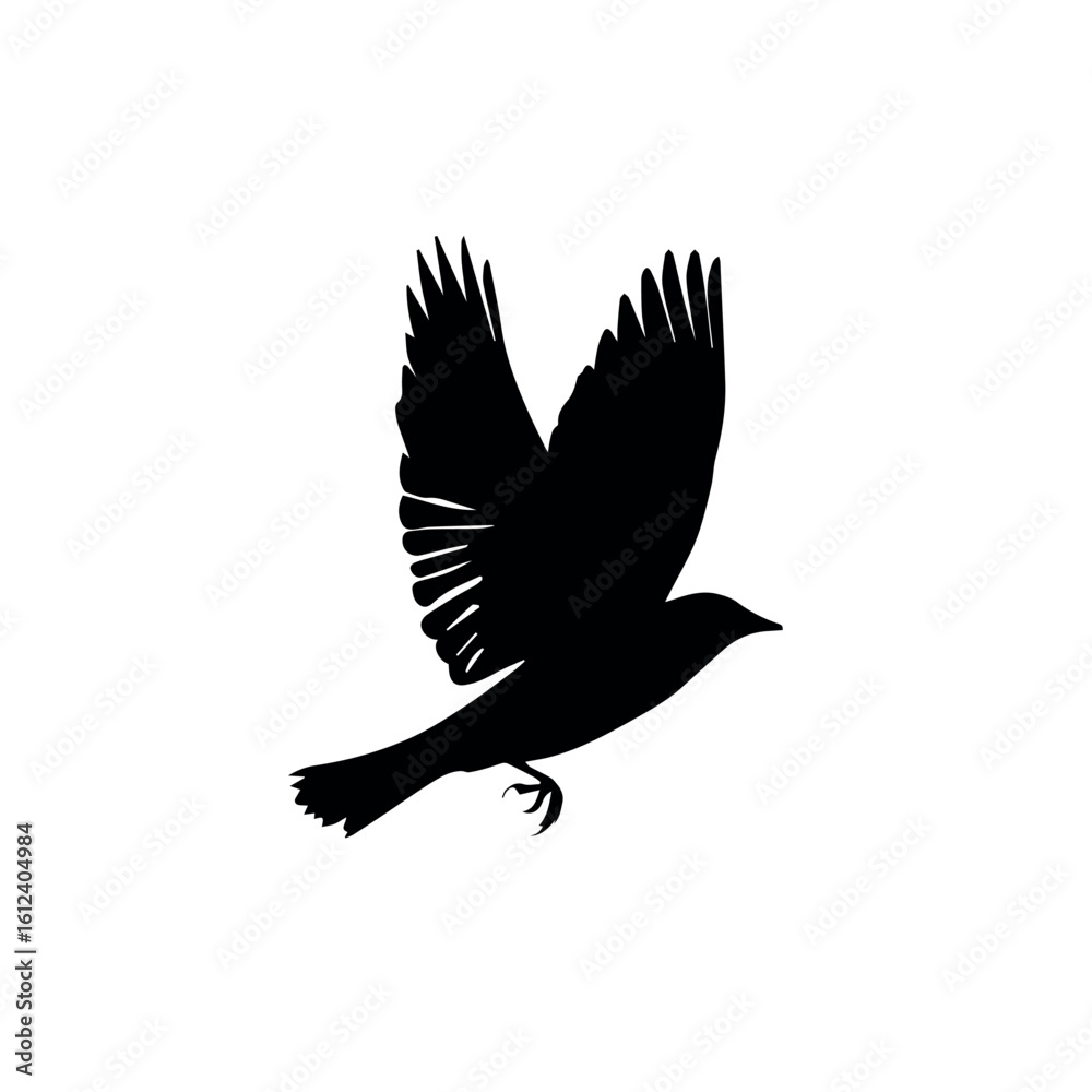 Wall mural clean and modern vector flying bird silhouette vector illustration for ornithology and wildlife desi