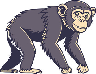 Fototapeta premium wild chimpanzee animal vector graphic design