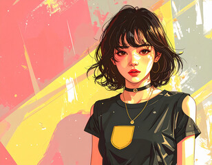 黒い服の女　AI生成素材