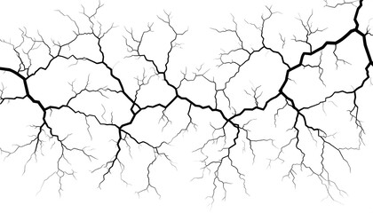 Abstract cracks spreading across the canvas