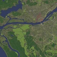 3D illustration of city and urban in Riga Latvia