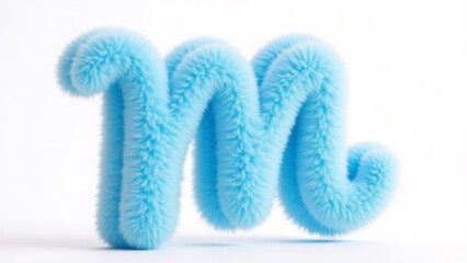 Fototapeta premium Fluffy blue letter 