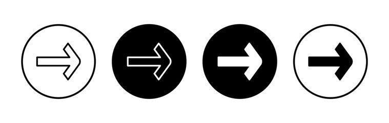 Arrow icon symbol for apps and websites. Arrow sign and symbol for web design.