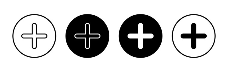 Plus icon symbol for apps and websites. Add plus sign and symbol