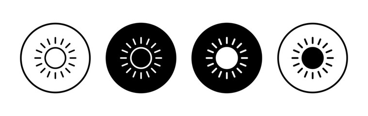 Sun icon symbol for apps and websites. Brightness sign and symbol