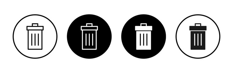 Trash icon symbol for apps and websites. trash can icon. delete sign and symbol.