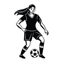 Female Soccer Player Silhouette