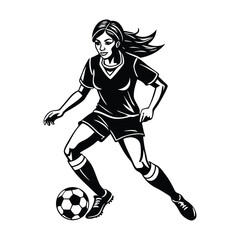 Female Soccer Player Silhouette